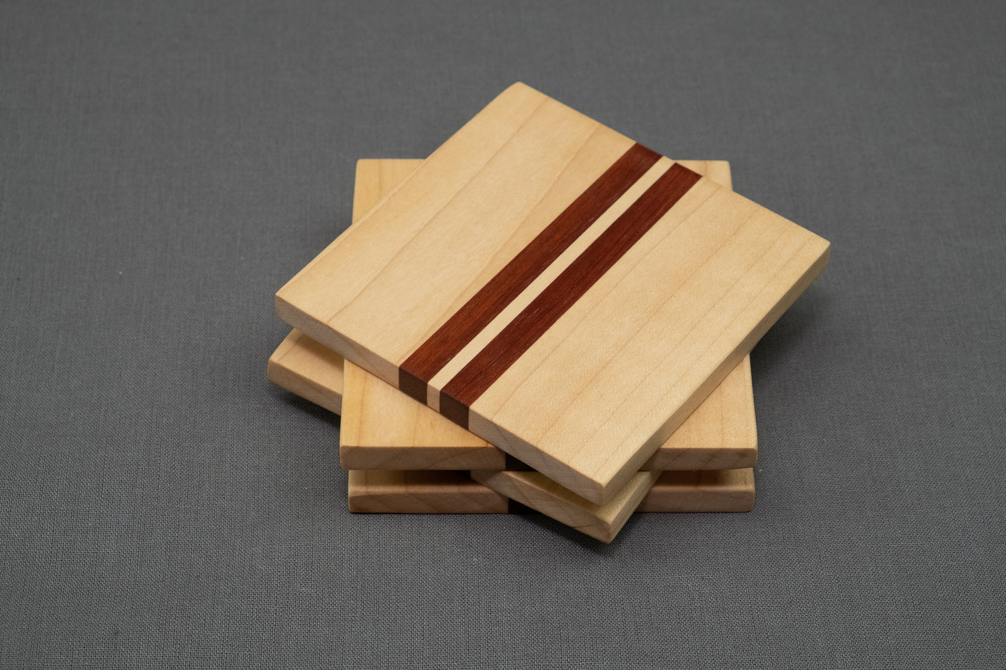Maple and bloodwood coaster set (4 or 6) - McGary Woodworks