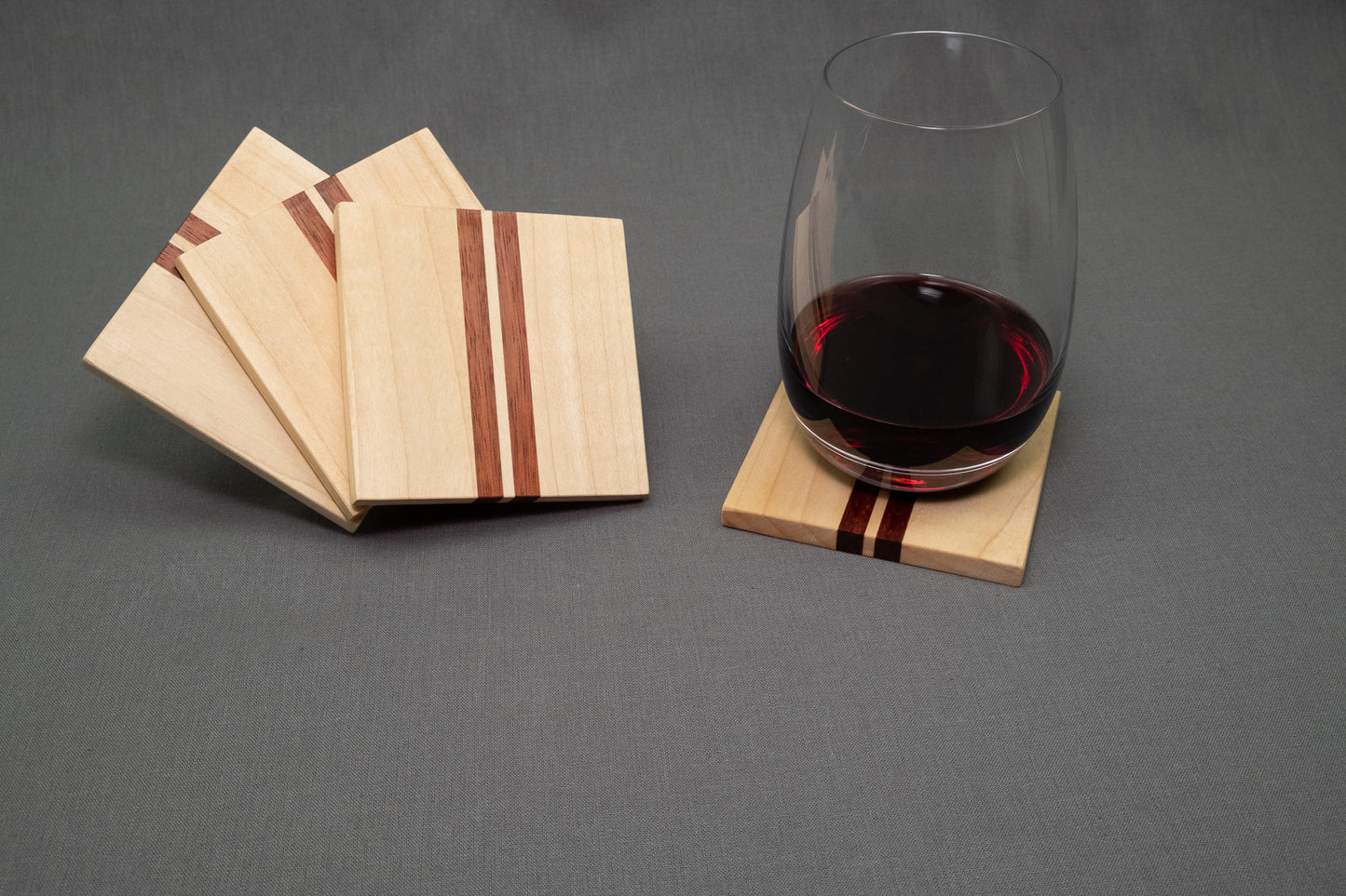 Maple and bloodwood coaster set (4 or 6) - McGary Woodworks
