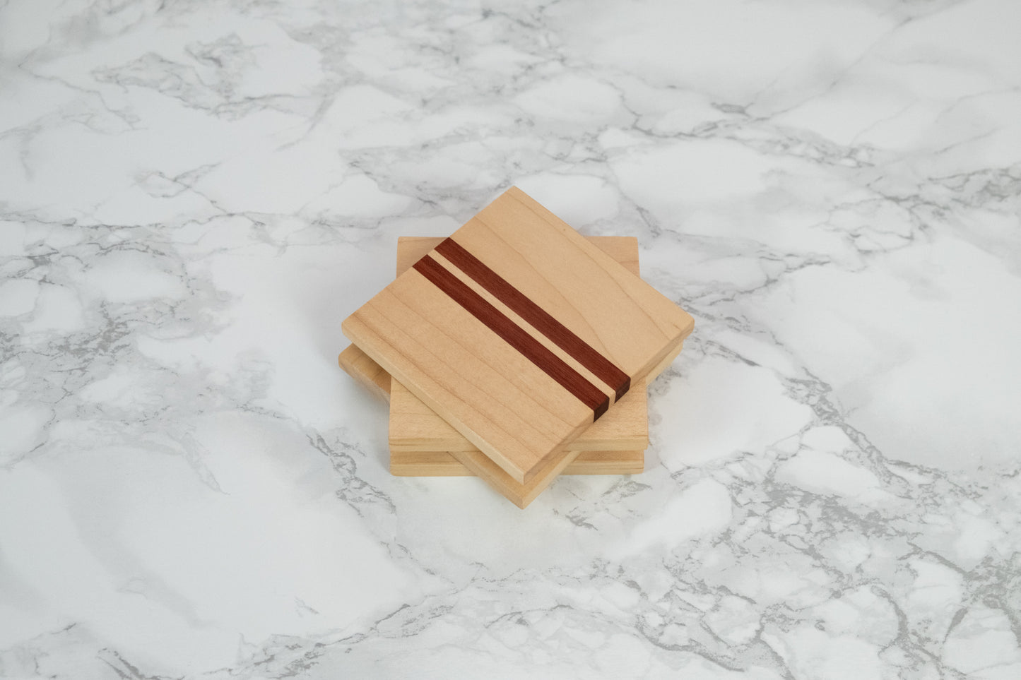 Maple and bloodwood coaster set (4 or 6)