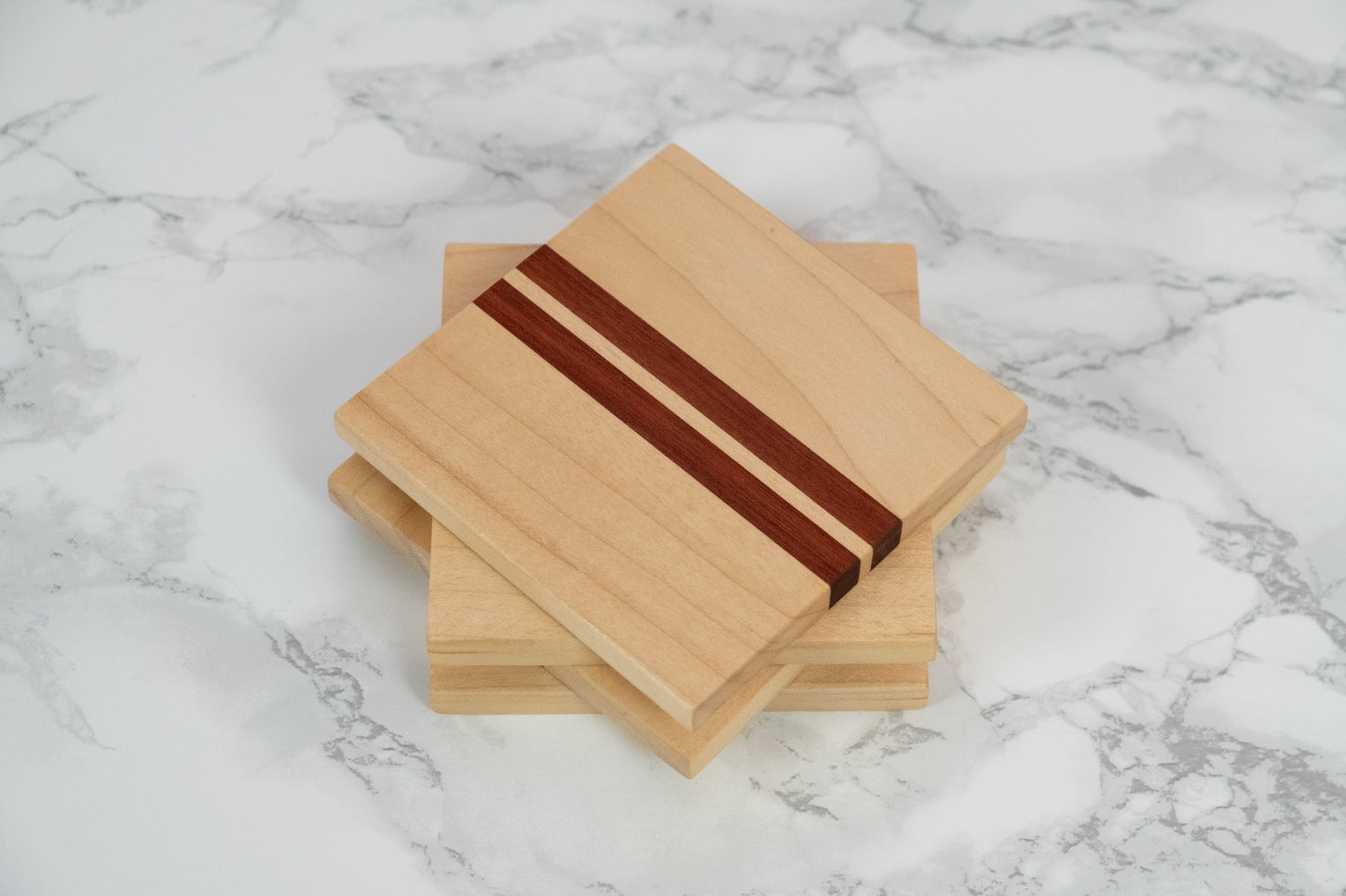Maple and bloodwood coaster set (4 or 6)