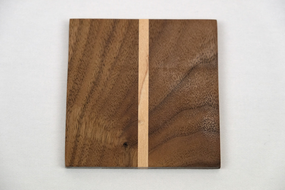 Walnut & maple coaster set (4 or 6) - McGary Woodworks