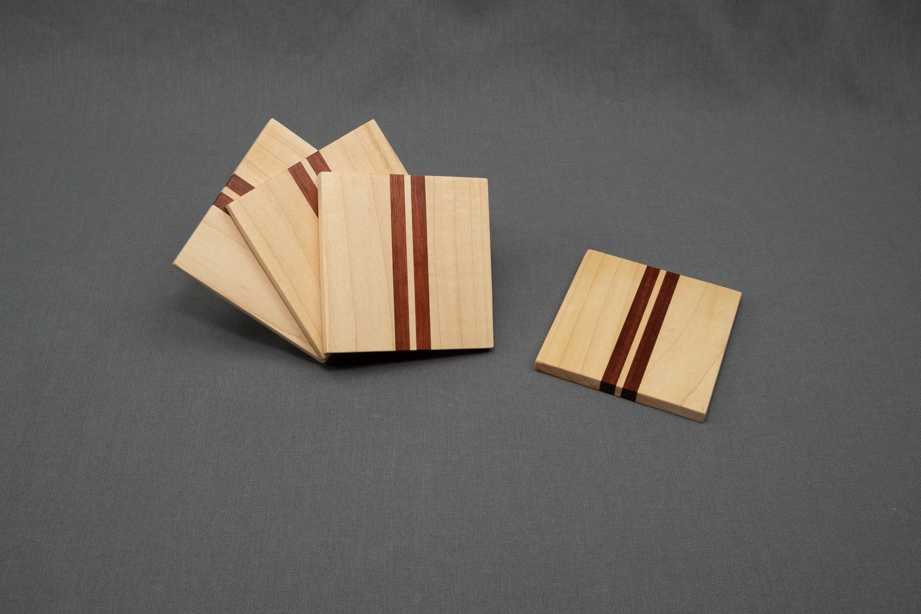 Maple and bloodwood coaster set (4 or 6) - McGary Woodworks