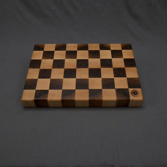 End grain maple and walnut butcher block cutting board - McGary Woodworks